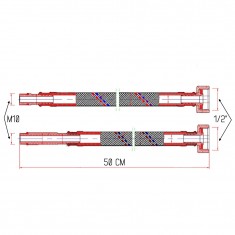  Шланг гнучк. нерж. обплет. силікон (пара) L-50cм. 1/2