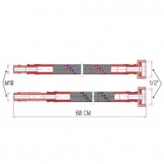  Шланг гнучк. нерж. обплет. силікон (пара) L-80cм. 1/2