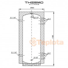  Теплоакумулятор Thermo Alliance ТА Мini-00 195 40мм 
