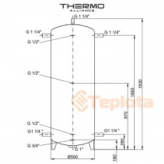  Теплоакумулятор Thermo Alliance TA-ТАМ-00 350 (без ізоляції) 