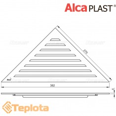  Alcaplast Кутовий трап (водостічний жолоб) ARZ1 для перфорованої решітки 