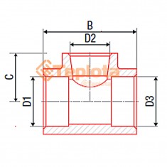  FV- Plast PPR Трійник редукційний 90х75х90 мм (AA2120900075) 