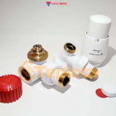  Комплект підключення термостатичний Vario Term Master EMAGS0206CFK/L (1/2 дюйма, осьовий, кутовий, білий, лівий) 
