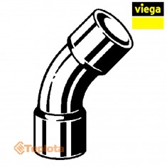  Viega Коліно 45гр під пайку 35 (відвід 45 дворозтрубний Cu мідь, Viega 95041), арт. 104016 