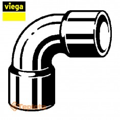  Viega Коліно 90гр під пайку 18 (відвід 90 дворозтрубний Cu мідь, Viega 95090), арт. 100452 