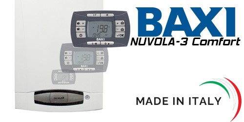  Газовий котел BAXI NUVOLA 3 COMFORT 280 i із вбудованим бойлером 60 л 