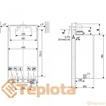  Конденсаційний газовий котел Bosch Condens GC5700iW 35 P 23 (35 кВт опалення, одноконтурний), арт. 7736902856 