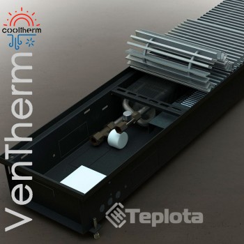  Внутрішньопідлоговий конвектор CoolTherm VenTherm 110х200х1750 із примусовою конвекцією. Решітка в комплекті. 