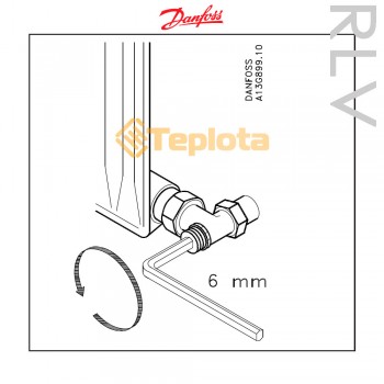  Danfoss RLV-15 Кран запірний 1/2 кутовий, нижній (003L0143) 