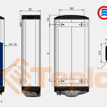  Водонагрівач Eldom Galant Dry 100 DV100D (сухий ТЕН) 