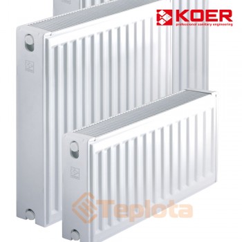  Радіатор сталевий Koer 22x300x1100S (1404 Вт, 19кг, бічне підкл.), арт. RAD074 