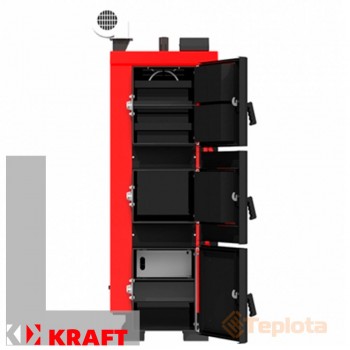  Котел твердопаливний Kraft L 25 кВт з автоматикою (Котел Крафт Л - верхнього горіння) 