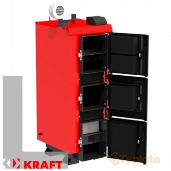  Котел твердопаливний Kraft L 30 кВт з автоматикою (Котел Крафт Л - верхнього горіння) 