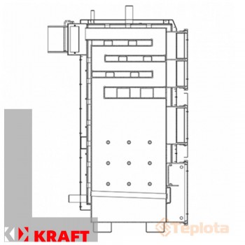  Котел твердопаливний Kraft L 20 кВт з автоматикою (Котел Крафт Л - верхнього горіння) 