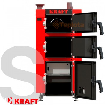  Котел твердопаливний Kraft S 12 кВт з автоматикою (Котел Крафт С - тривалого горіння) 