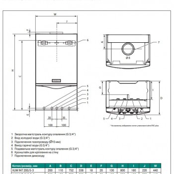  Газовий котел Vaillant atmoTEC pro VUW 280/5-3 арт. 0010048161, двоконтурний 