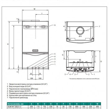  Газовий котел Vaillant atmoTEC pro VUW 240/5-3 арт. 0010048160, двоконтурний 